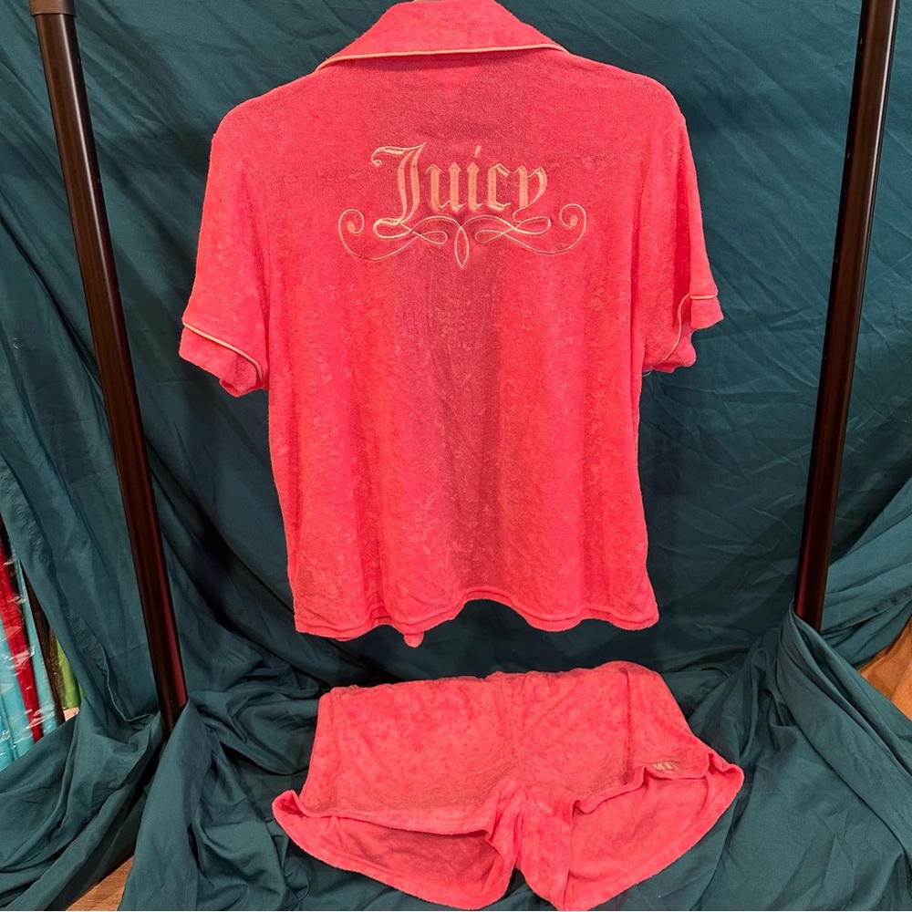 Juicy Couture Hot Pink Terry Cloth Pajama Set